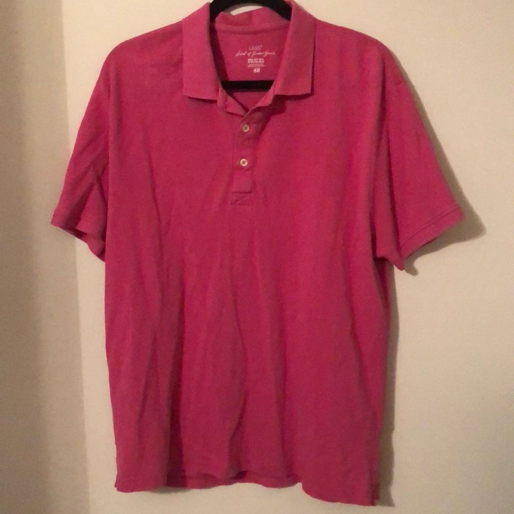 Men’s H&M L.O.G.G. Pink Polo Shirt Size X-Large